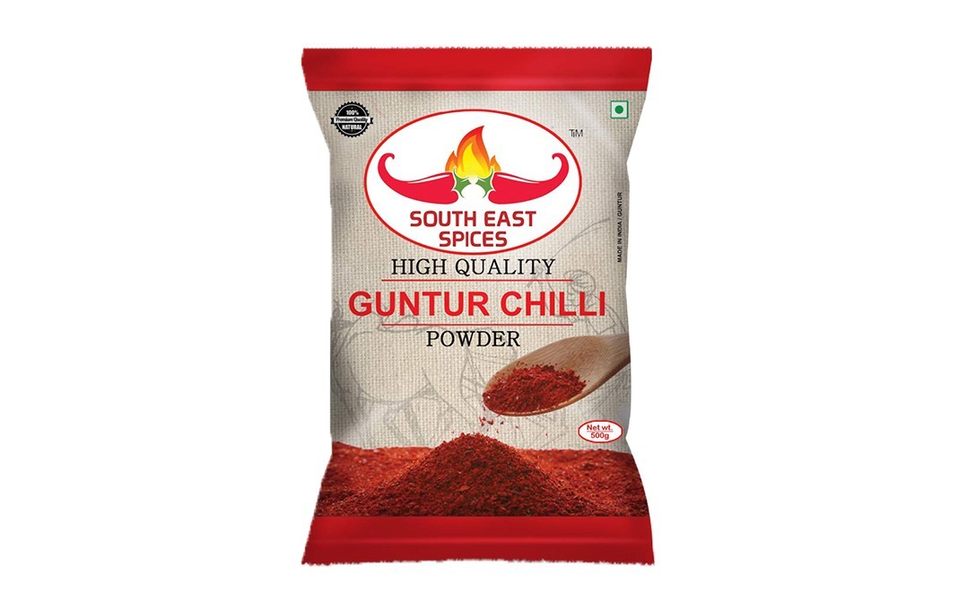 South East Spices High Quality Guntur Chilli Powder   Pack  500 grams